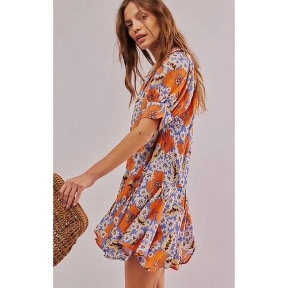 FP Sugar Crush Floral Mini Dress in Lavender & White & Orange Floral Print Small - Picture 5 of 16